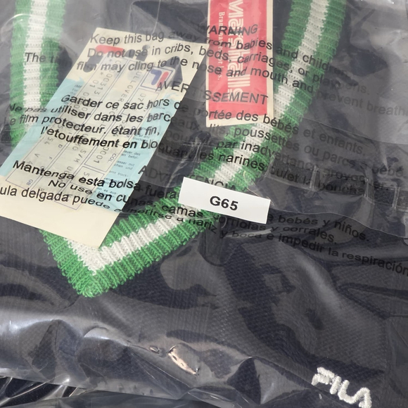 FILA Sweater Vest Mens 44 Navy Cable Knit V Neck Made In Italy NWT Vintage - Picture 11 of 11